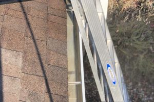 Clean gutter on house