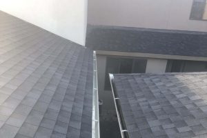Gutter cleaning before and after